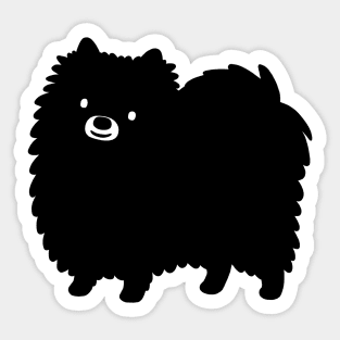 Black Pomeranian Cartoon Dog Sticker